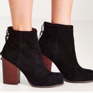 Jeffrey Campbell Black Suede Rumble Ankle Boot Havana Last -Sz 8.5